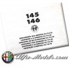 Alfa Romeo 145/146 compliance 93/116 CE