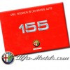 Alfa Romeo 155 Quick Reference Guide 1993